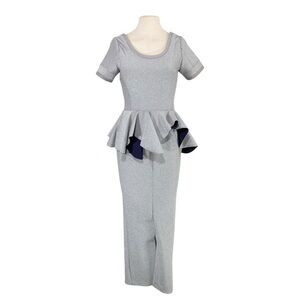 ViKtor & Rolf Scoop Neck Peplum Maxi Dress Gown Size XS